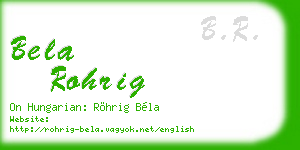 bela rohrig business card